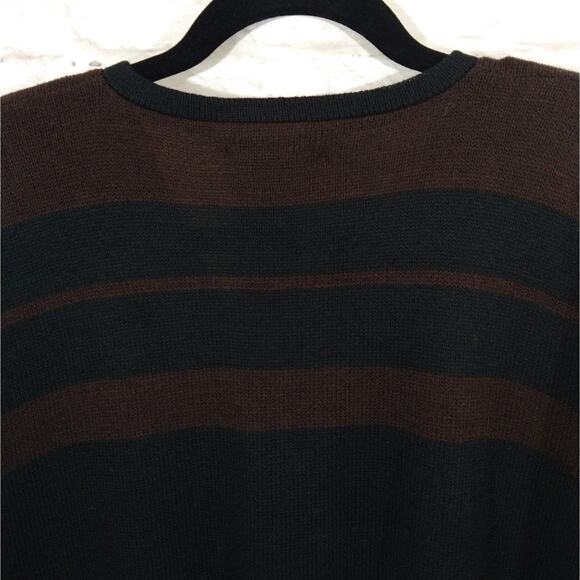 A Vintage Dylani Knitwear Zebra Leopard Print Brown Striped Full Zip Sweater L - Picture 7 of 10